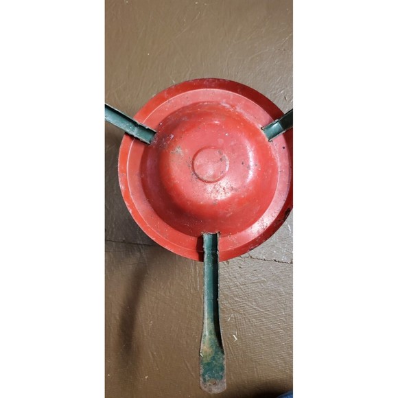 Vintage Metal Christmas Tree Stand Red & Green - Picture 7 of 10